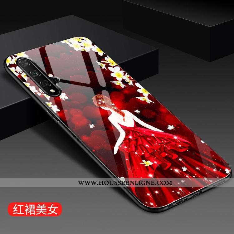 Coque Honor 20 Créatif Tendance Verre Téléphone Portable Tout Compris Simple Rouge