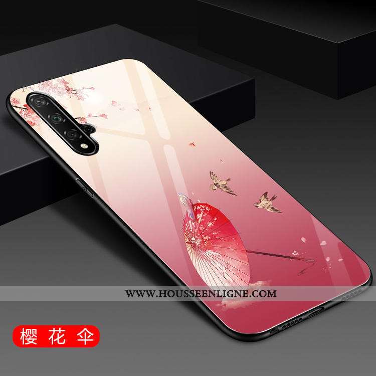 Coque Honor 20 Créatif Tendance Verre Téléphone Portable Tout Compris Simple Rouge