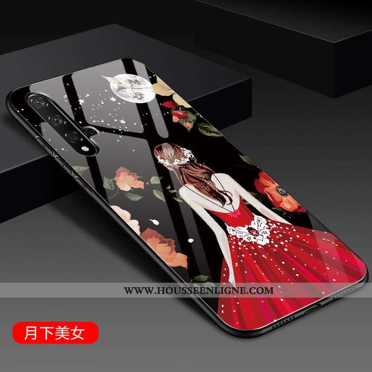 Coque Honor 20 Créatif Tendance Verre Téléphone Portable Tout Compris Simple Rouge