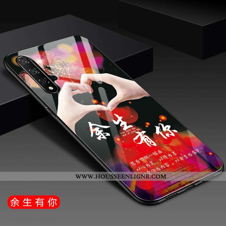 Coque Honor 20 Créatif Tendance Verre Téléphone Portable Tout Compris Simple Rouge