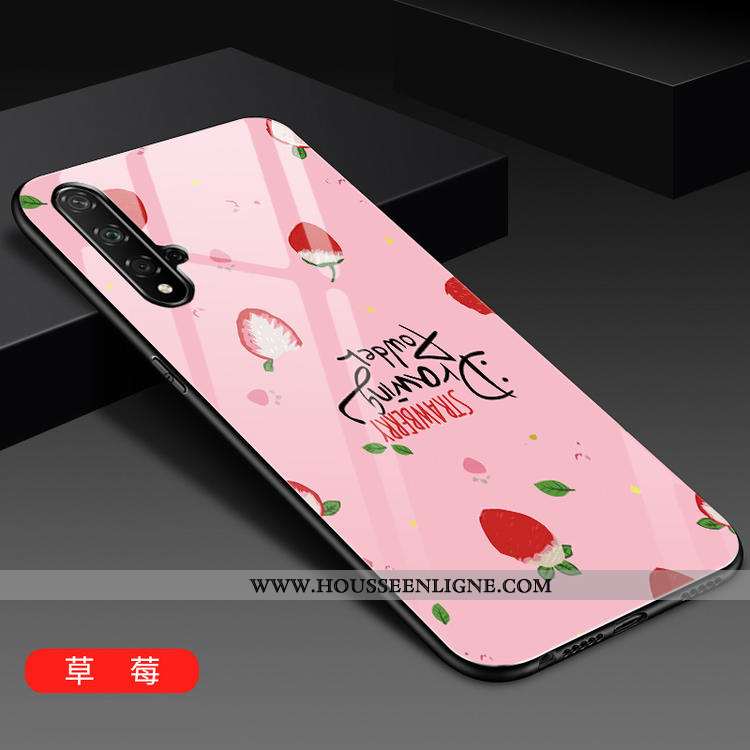 Coque Honor 20 Créatif Tendance Verre Téléphone Portable Tout Compris Simple Rouge