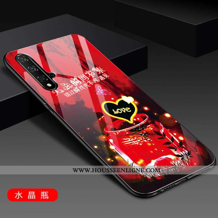 Coque Honor 20 Créatif Tendance Verre Téléphone Portable Tout Compris Simple Rouge