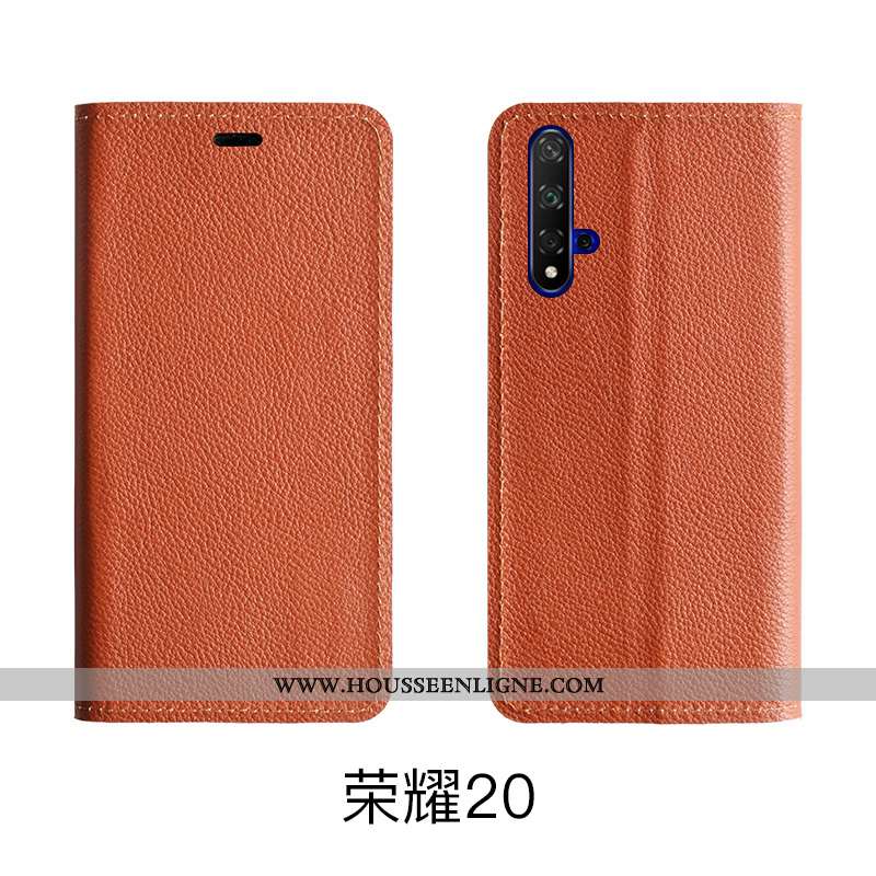 Coque Honor 20 Cuir Modèle Fleurie Protection Véritable Bovins Étui Téléphone Portable Rose