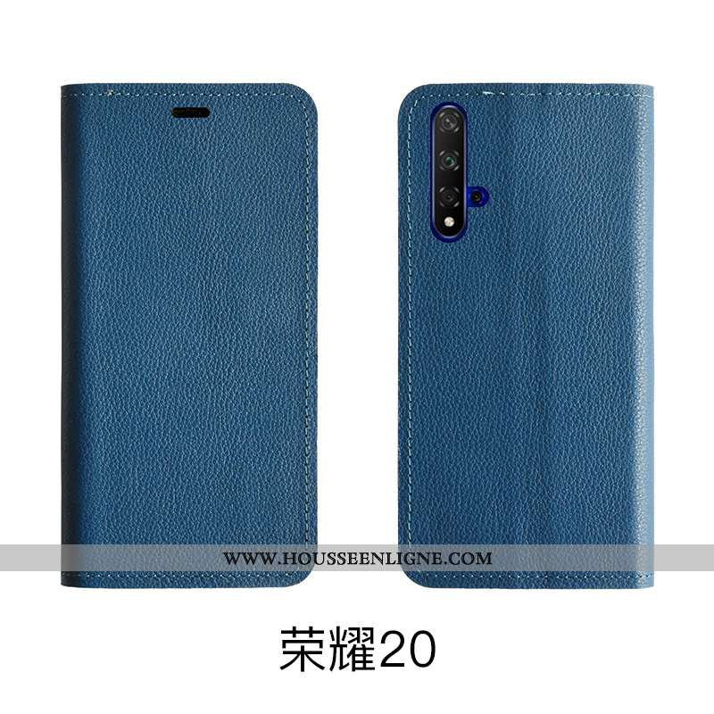 Coque Honor 20 Cuir Modèle Fleurie Protection Véritable Bovins Étui Téléphone Portable Rose