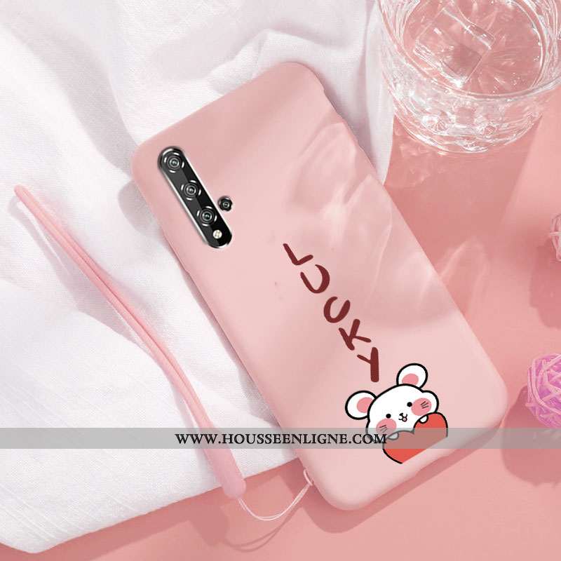 Coque Honor 20 Dessin Animé Charmant Silicone Protection Étui Tout Compris Délavé En Daim Verte