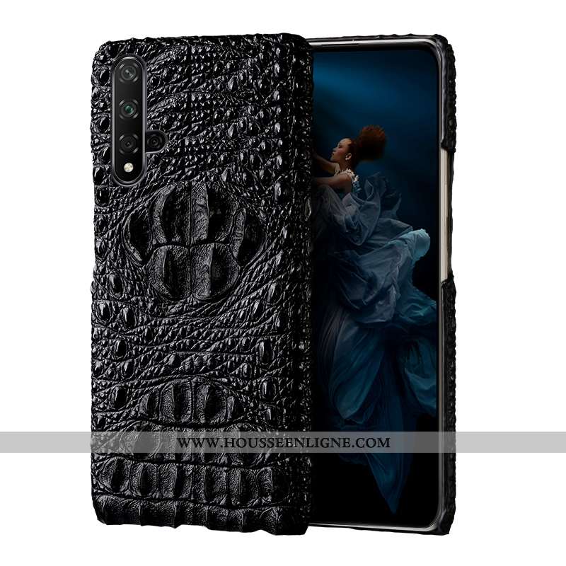Coque Honor 20 Modèle Fleurie Protection Noir Personnalité Crocodile Business Difficile