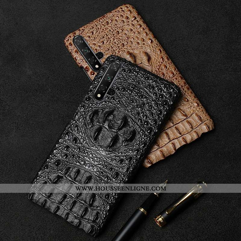 Coque Honor 20 Modèle Fleurie Protection Noir Personnalité Crocodile Business Difficile