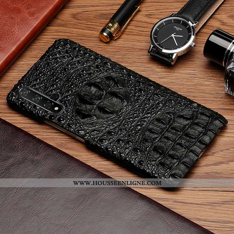 Coque Honor 20 Modèle Fleurie Protection Noir Personnalité Crocodile Business Difficile