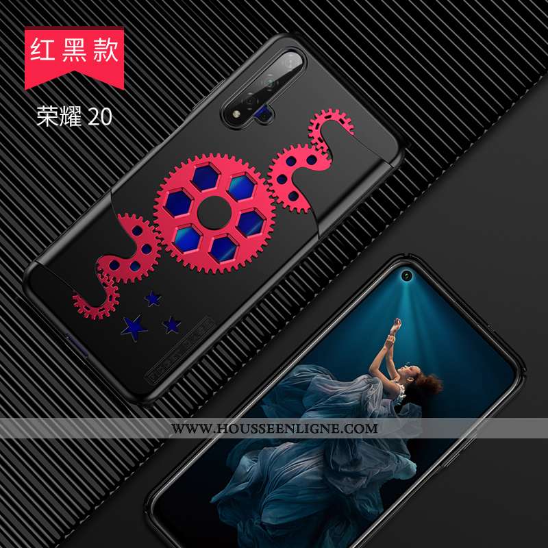 Coque Honor 20 Personnalité Créatif Mode Étui Ultra Noir Net Rouge