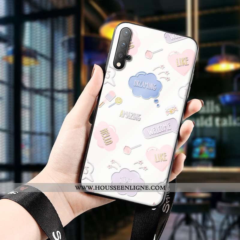 Coque Honor 20 Personnalité Créatif Tout Compris Dimensionnel Gaufrage Étui Beige