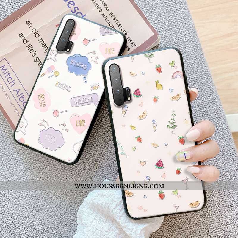 Coque Honor 20 Personnalité Créatif Tout Compris Dimensionnel Gaufrage Étui Beige