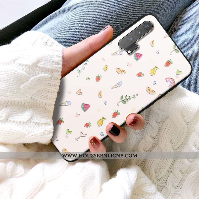 Coque Honor 20 Personnalité Créatif Tout Compris Dimensionnel Gaufrage Étui Beige