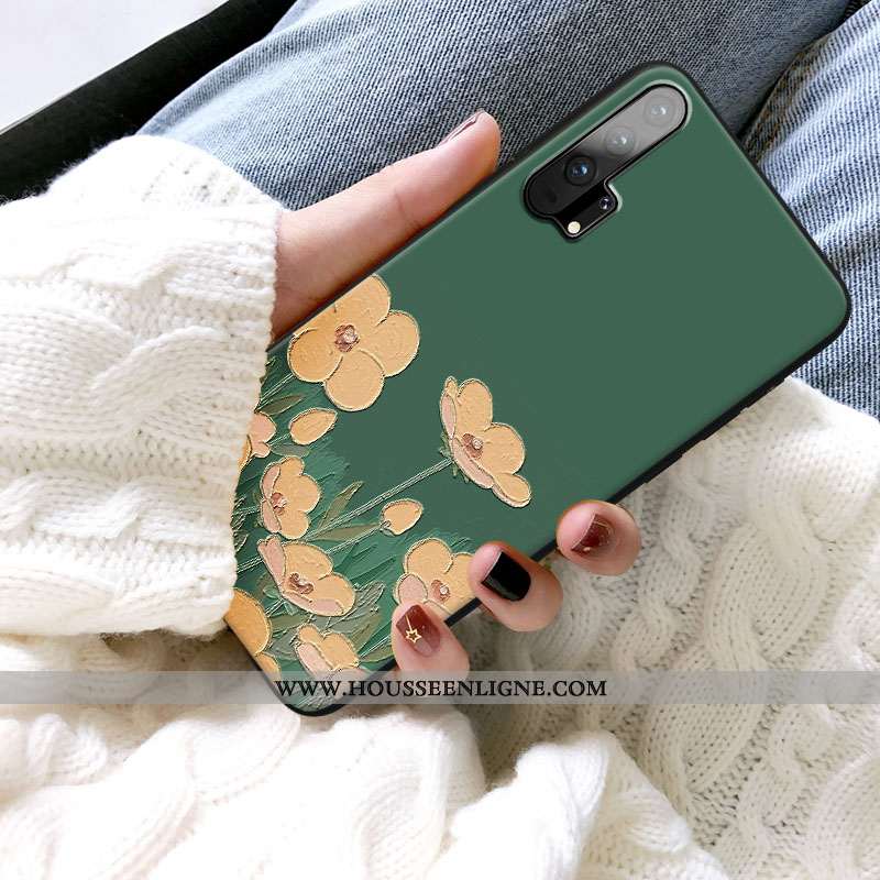 Coque Honor 20 Pro Délavé En Daim Gaufrage Étui Fluide Doux Incassable Dimensionnel Peinture À L'hui