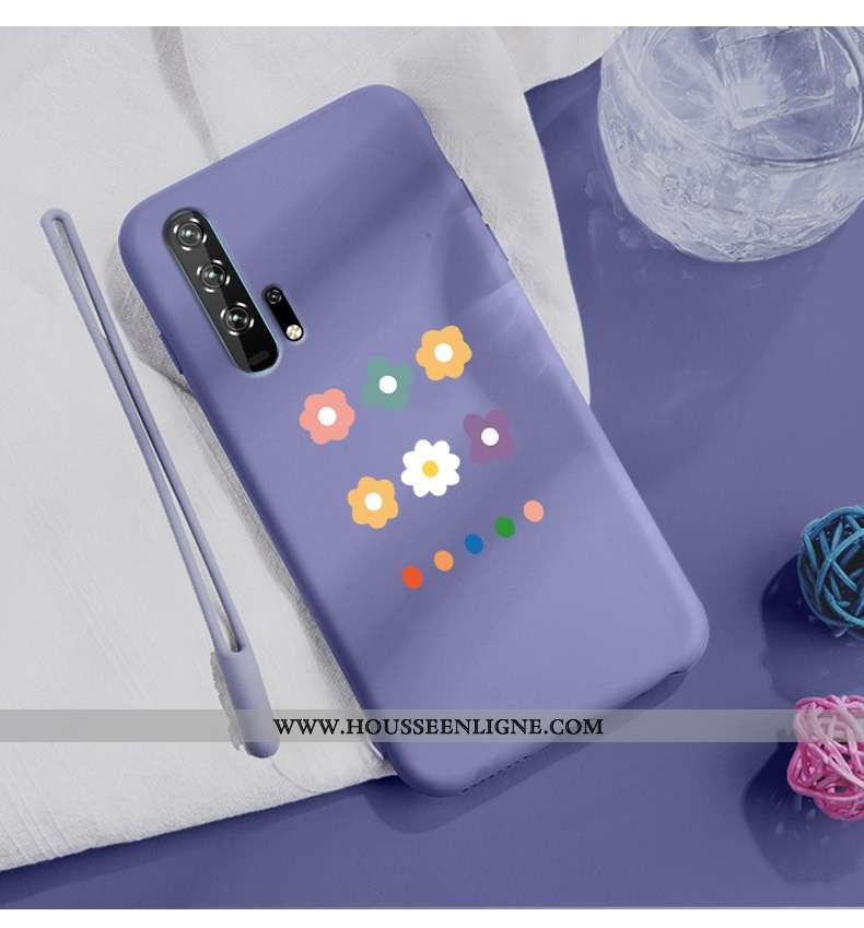 Coque Honor 20 Pro Délavé En Daim Ornements Suspendus Amoureux Téléphone Portable Tout Compris Légèr