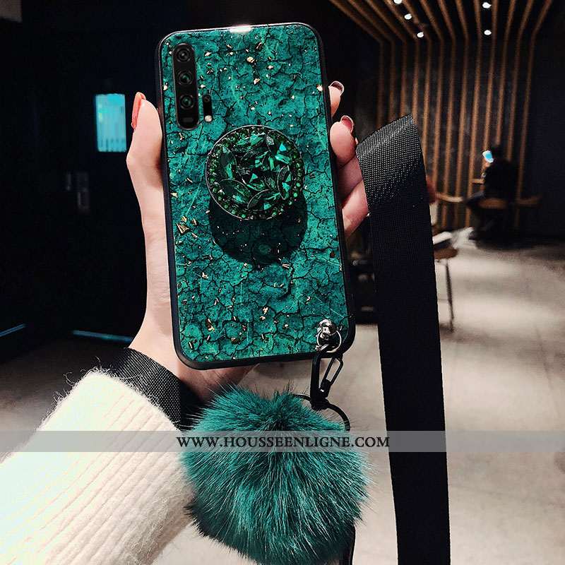 Coque Honor 20 Pro Fluide Doux Silicone Tendance Incassable Protection Ornements Suspendus Violet