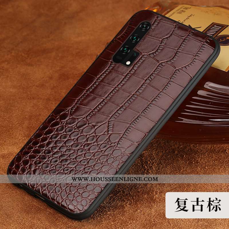 Coque Honor 20 Pro Luxe Personnalité Téléphone Portable Business Cuir Véritable Incassable Crocodile
