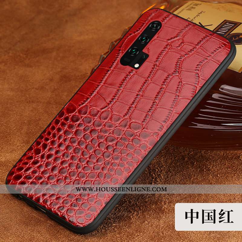 Coque Honor 20 Pro Luxe Personnalité Téléphone Portable Business Cuir Véritable Incassable Crocodile