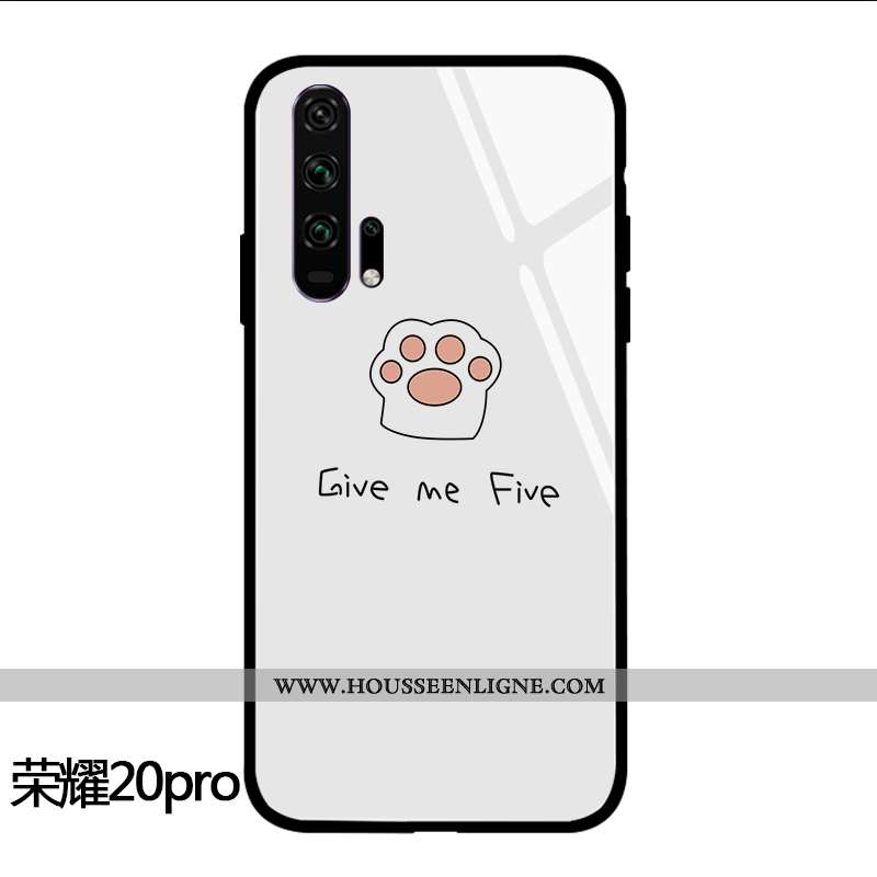 Coque Honor 20 Pro Personnalité Dessin Animé Incassable Téléphone Portable Chat Frais Silicone Blanc