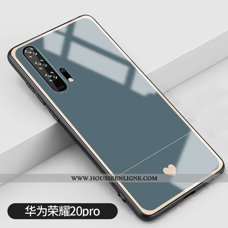 Coque Honor 20 Pro Protection Verre Clair Jeunesse Miroir Étui Simple Bleu