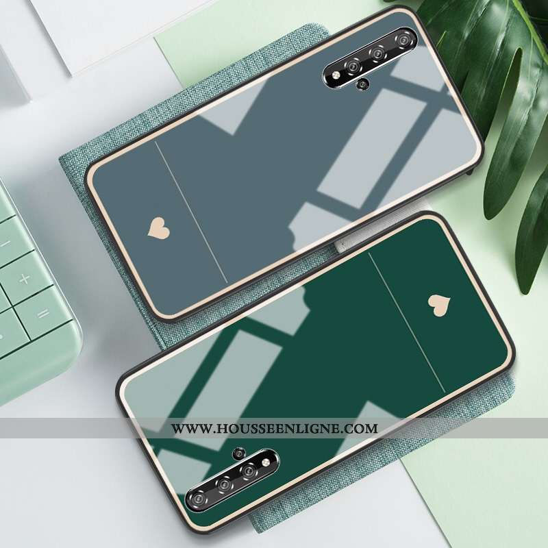 Coque Honor 20 Pro Protection Verre Clair Jeunesse Miroir Étui Simple Bleu