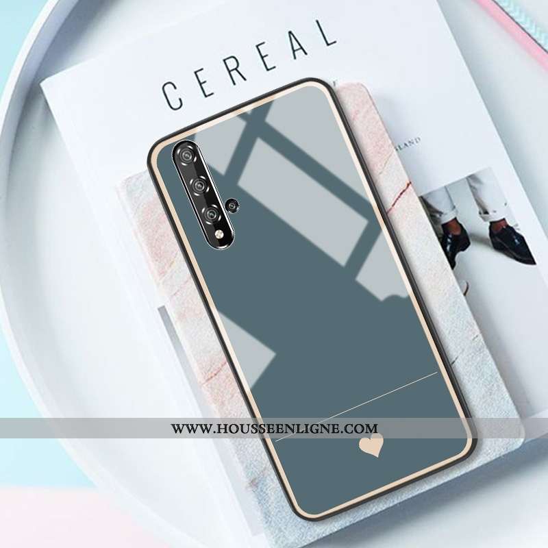 Coque Honor 20 Pro Protection Verre Clair Jeunesse Miroir Étui Simple Bleu