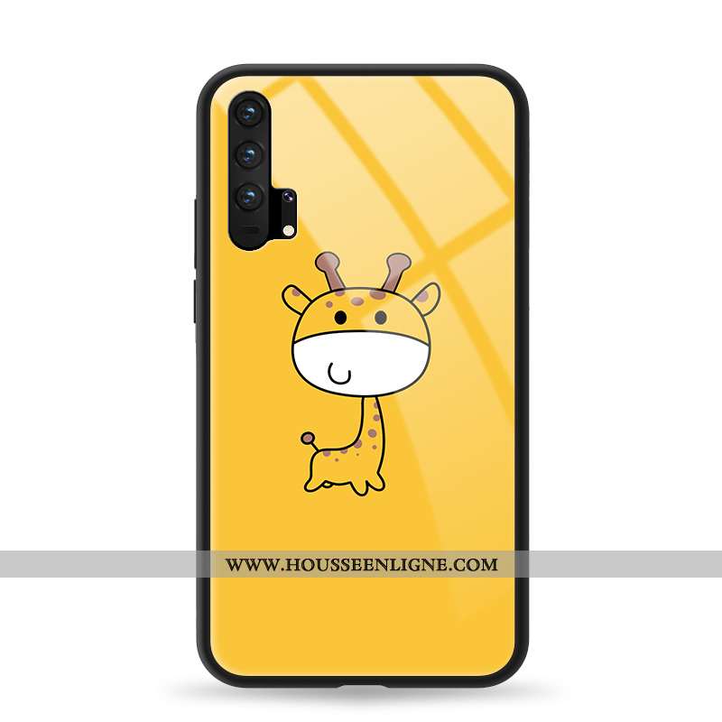 Coque Honor 20 Pro Protection Verre Silicone Légère Téléphone Portable Étui Personnalité Jaune