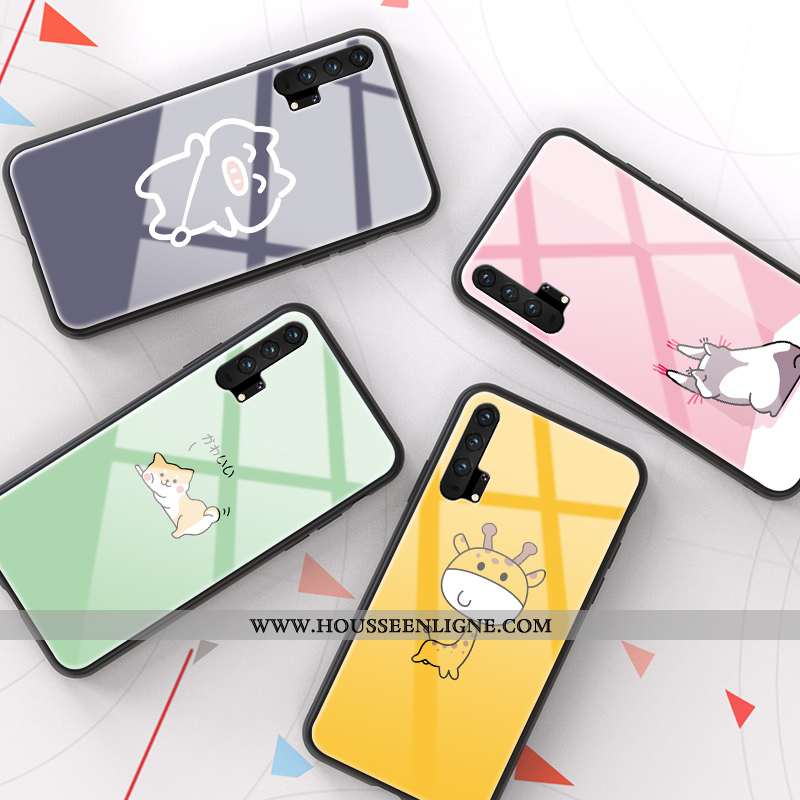 Coque Honor 20 Pro Protection Verre Silicone Légère Téléphone Portable Étui Personnalité Jaune