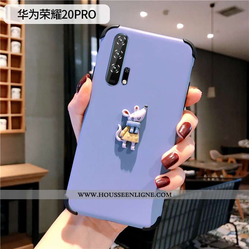 Coque Honor 20 Pro Silicone Protection Petit Dessin Animé Rat Créatif Incassable Rose