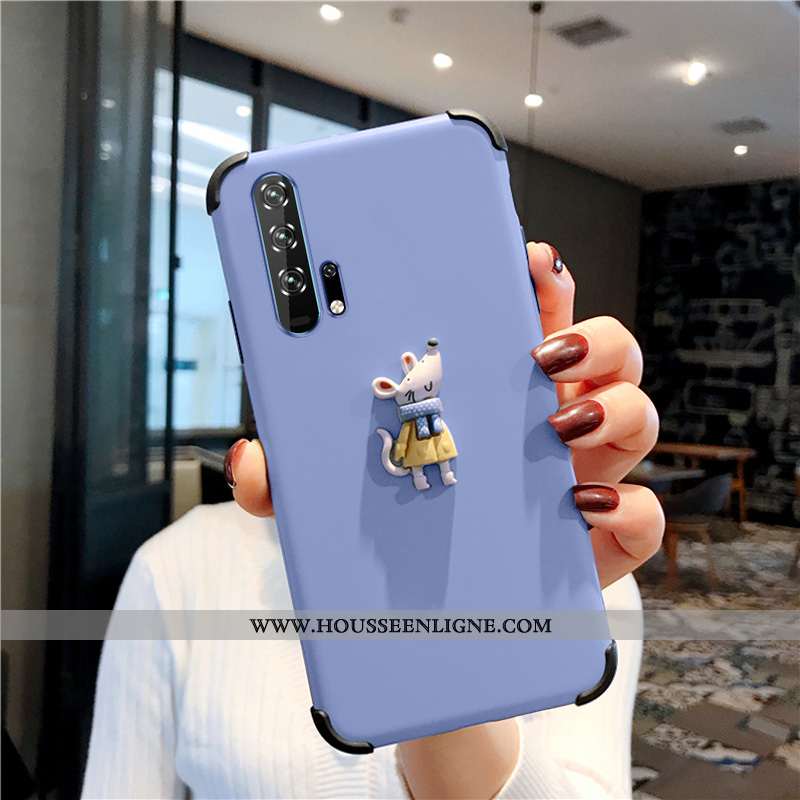 Coque Honor 20 Pro Silicone Protection Petit Dessin Animé Rat Créatif Incassable Rose