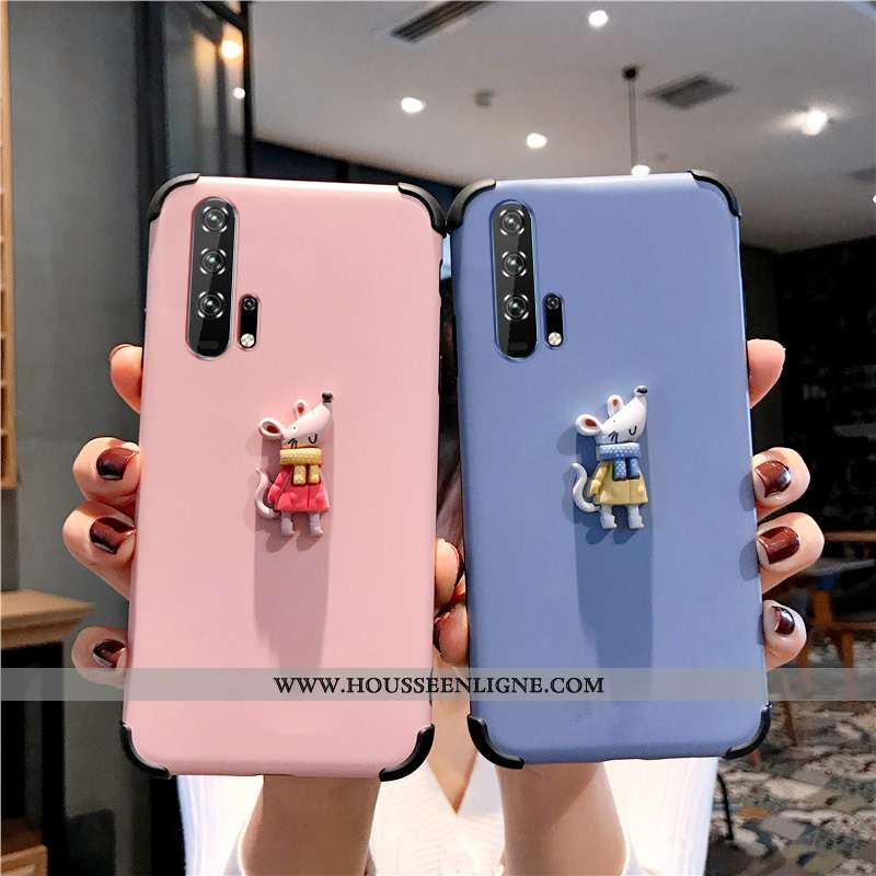 Coque Honor 20 Pro Silicone Protection Petit Dessin Animé Rat Créatif Incassable Rose