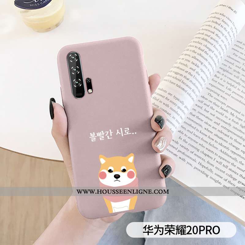 Coque Honor 20 Pro Silicone Protection Étui Fluide Doux Incassable Net Rouge Amoureux Rose