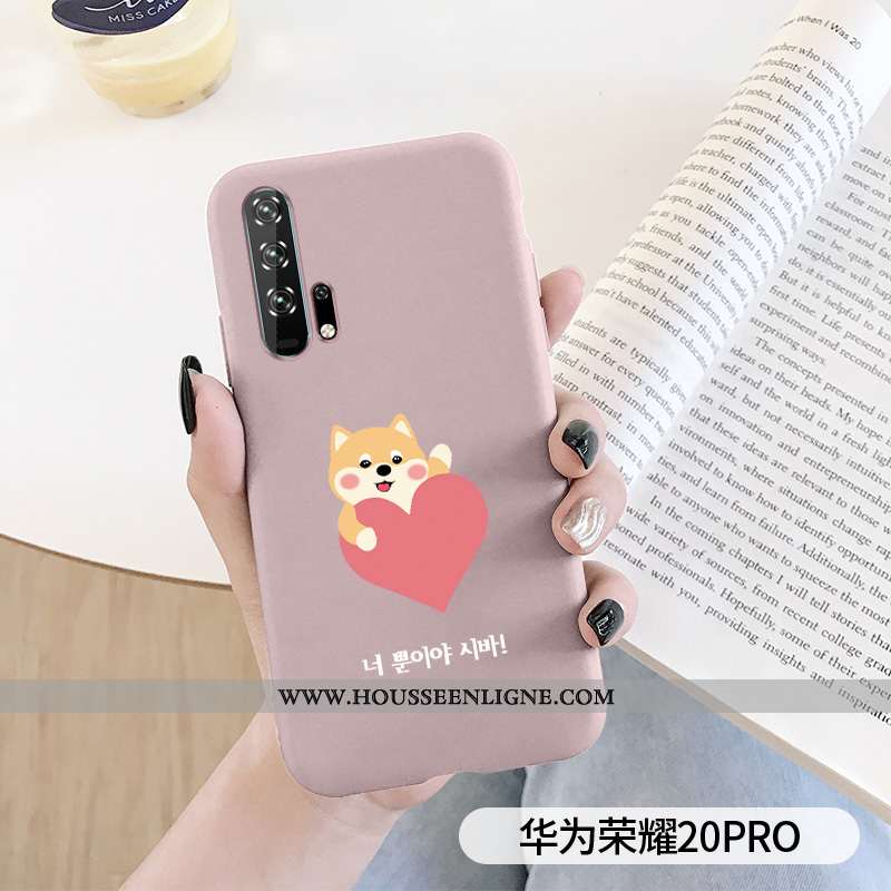 Coque Honor 20 Pro Silicone Protection Étui Fluide Doux Incassable Net Rouge Amoureux Rose