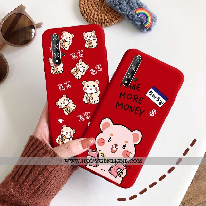 Coque Honor 20 Pro Silicone Protection Étui Incassable Légère Rat Rouge