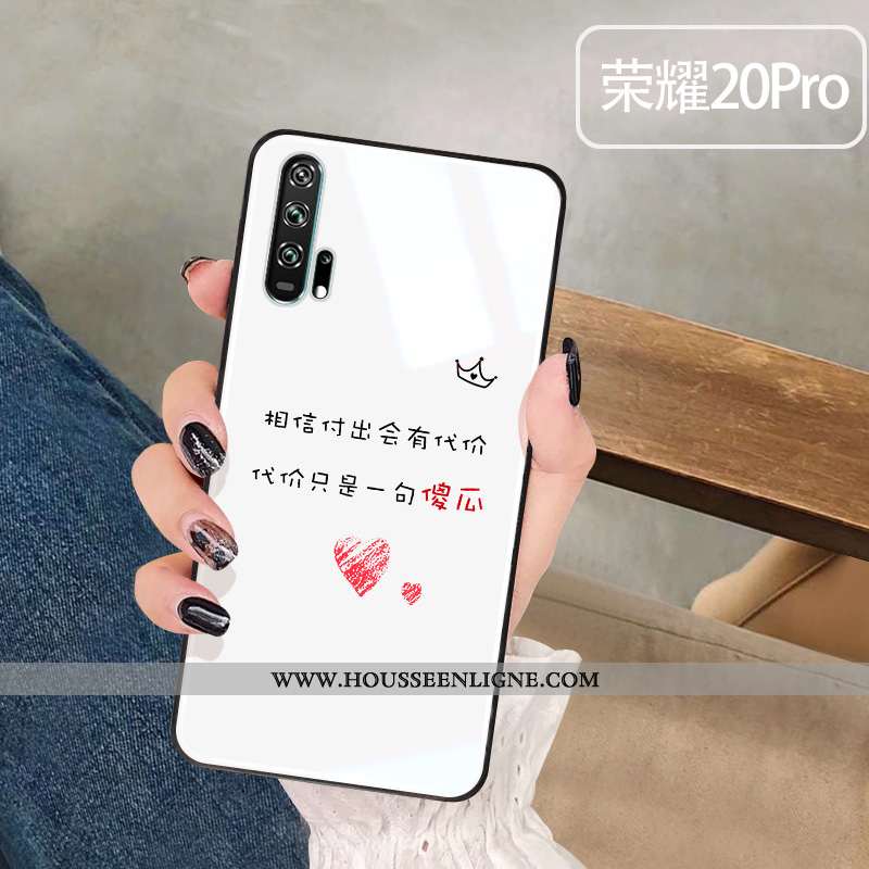 Coque Honor 20 Pro Verre Amoureux Incassable Étui Téléphone Portable Blanc Blanche