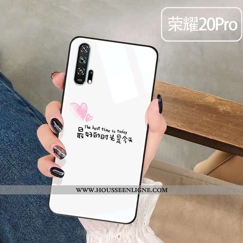 Coque Honor 20 Pro Verre Amoureux Incassable Étui Téléphone Portable Blanc Blanche