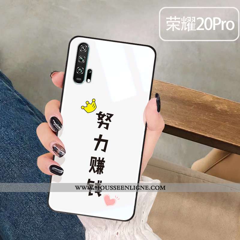 Coque Honor 20 Pro Verre Amoureux Incassable Étui Téléphone Portable Blanc Blanche