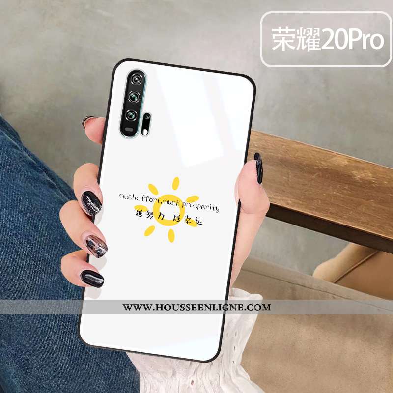 Coque Honor 20 Pro Verre Amoureux Incassable Étui Téléphone Portable Blanc Blanche