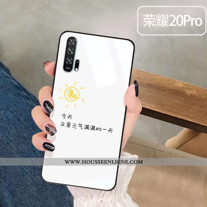 Coque Honor 20 Pro Verre Amoureux Incassable Étui Téléphone Portable Blanc Blanche