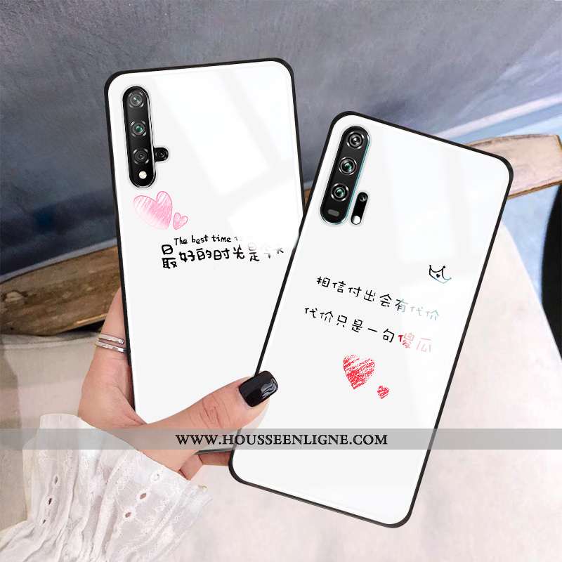 Coque Honor 20 Pro Verre Amoureux Incassable Étui Téléphone Portable Blanc Blanche