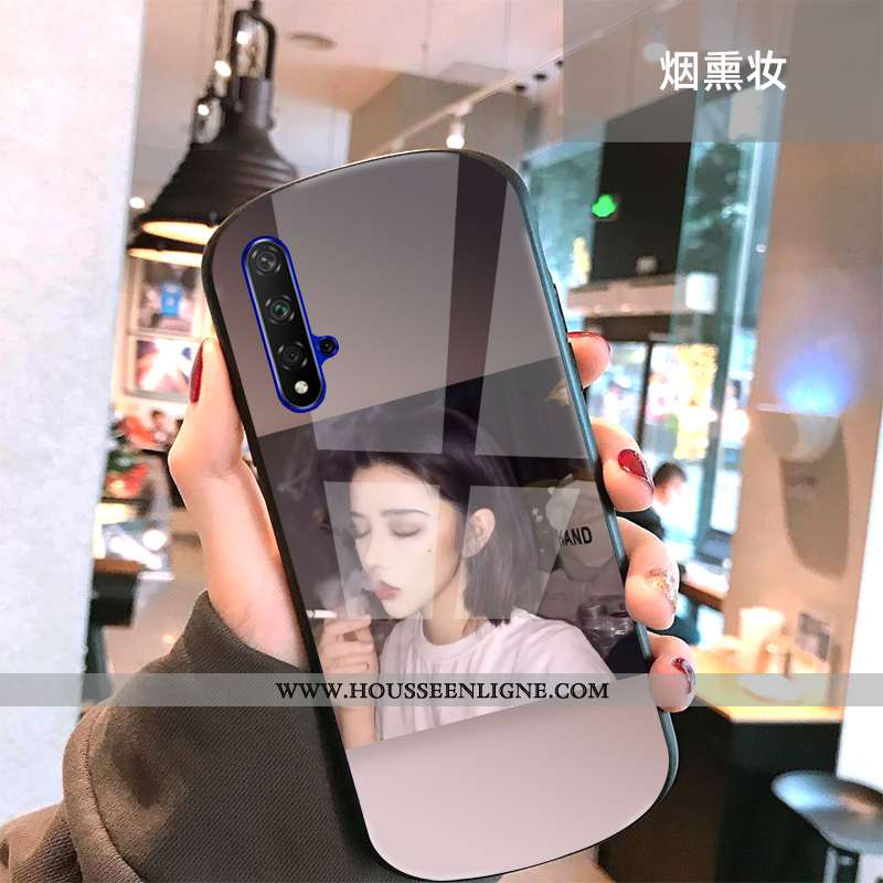 Coque Honor 20 Protection Verre Arc Noir Miroir Tendance Tout Compris