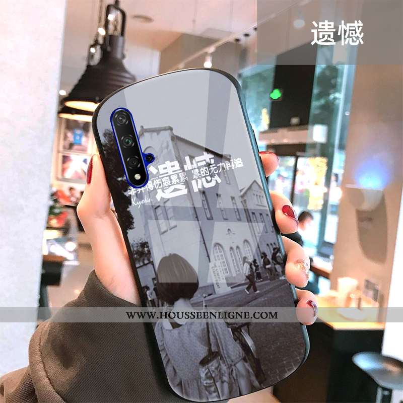 Coque Honor 20 Protection Verre Arc Noir Miroir Tendance Tout Compris