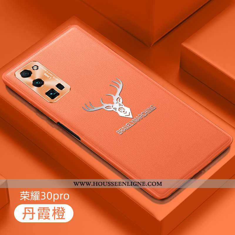 Coque Honor 30 Pro Cuir Fluide Doux Téléphone Portable Silicone Personnalité Étui Bleu Foncé
