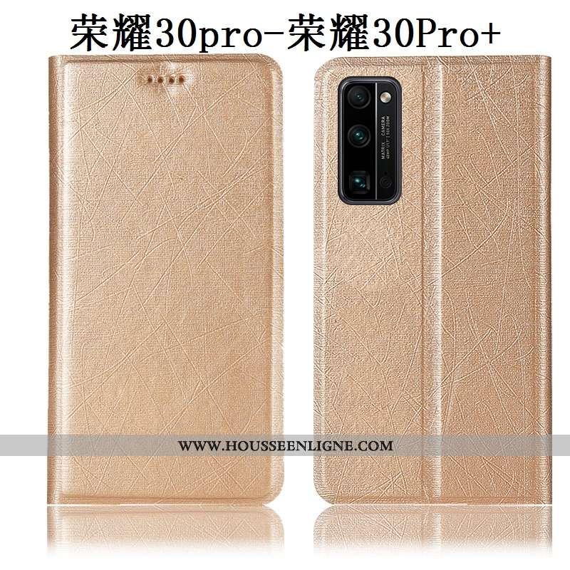 Coque Honor 30 Pro Cuir Protection Téléphone Portable Incassable Rouge Étui Soie Rose