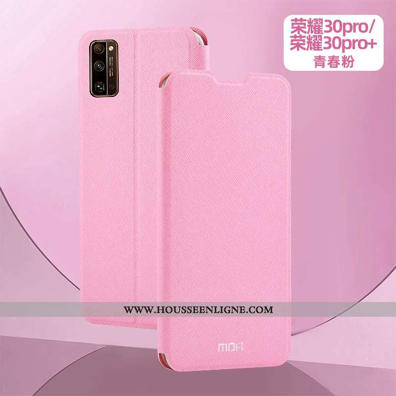 Coque Honor 30 Pro Cuir Silicone Nouveau Téléphone Portable Tout Compris Étui Incassable Rose
