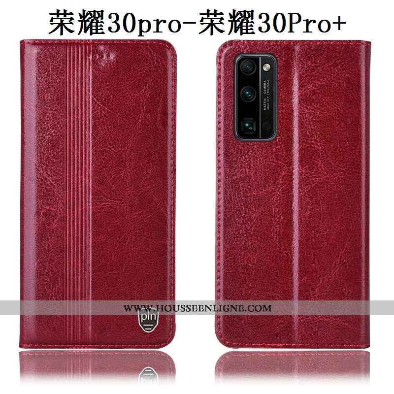 Coque Honor 30 Pro Cuir Véritable Protection Téléphone Portable Housse Incassable Tout Compris Marro