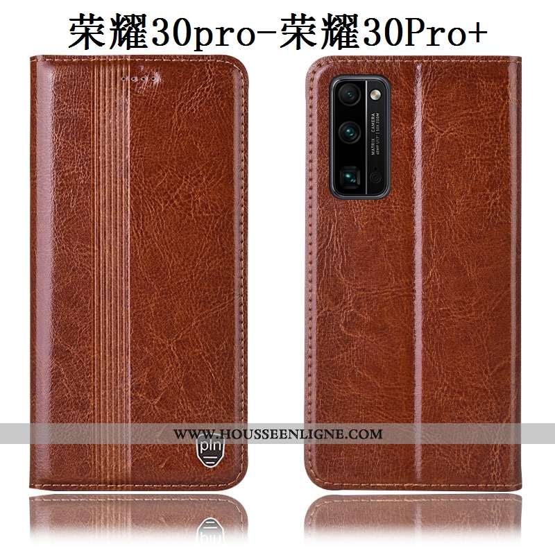 Coque Honor 30 Pro Cuir Véritable Protection Téléphone Portable Housse Incassable Tout Compris Marro