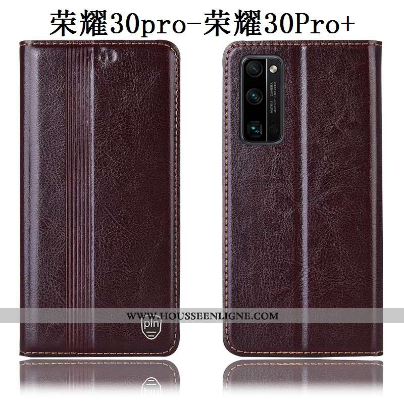 Coque Honor 30 Pro Cuir Véritable Protection Téléphone Portable Housse Incassable Tout Compris Marro
