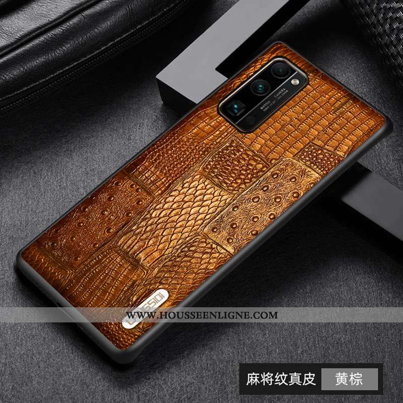 Coque Honor 30 Pro Légère Cuir Personnalisé Tendance Protection Bovins Étui Jaune