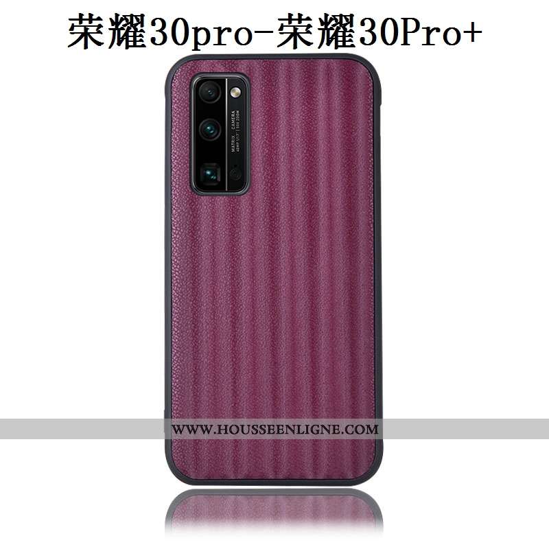 Coque Honor 30 Pro Modèle Fleurie Protection Couvercle Arrière Étui Marron Dégradé Cuir Véritable