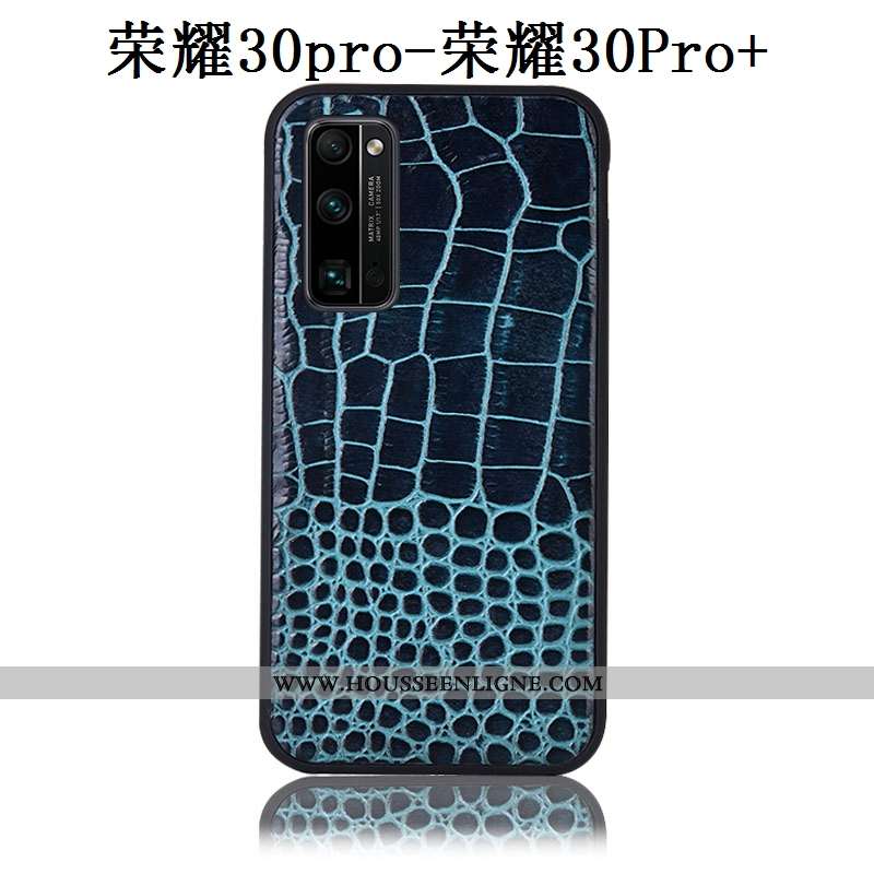 Coque Honor 30 Pro Protection Cuir Véritable Étui Crocodile Téléphone Portable Incassable Marron